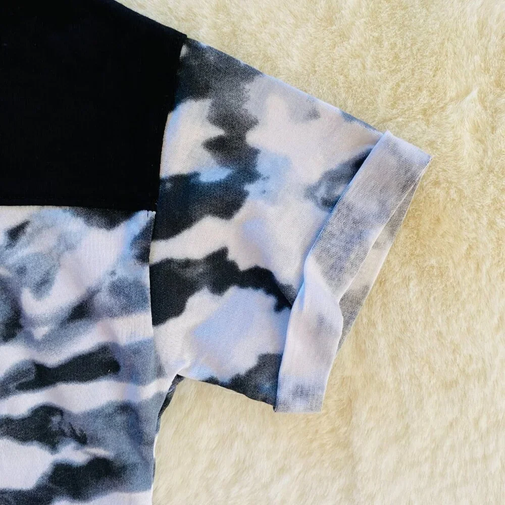 Justice Gray Joggers and Crop Tie-Dye T-Shirt clothing bundle girl’s size 10